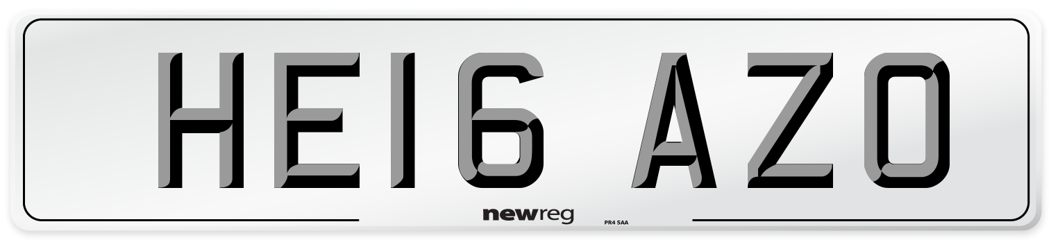 HE16 AZO Number Plate from New Reg